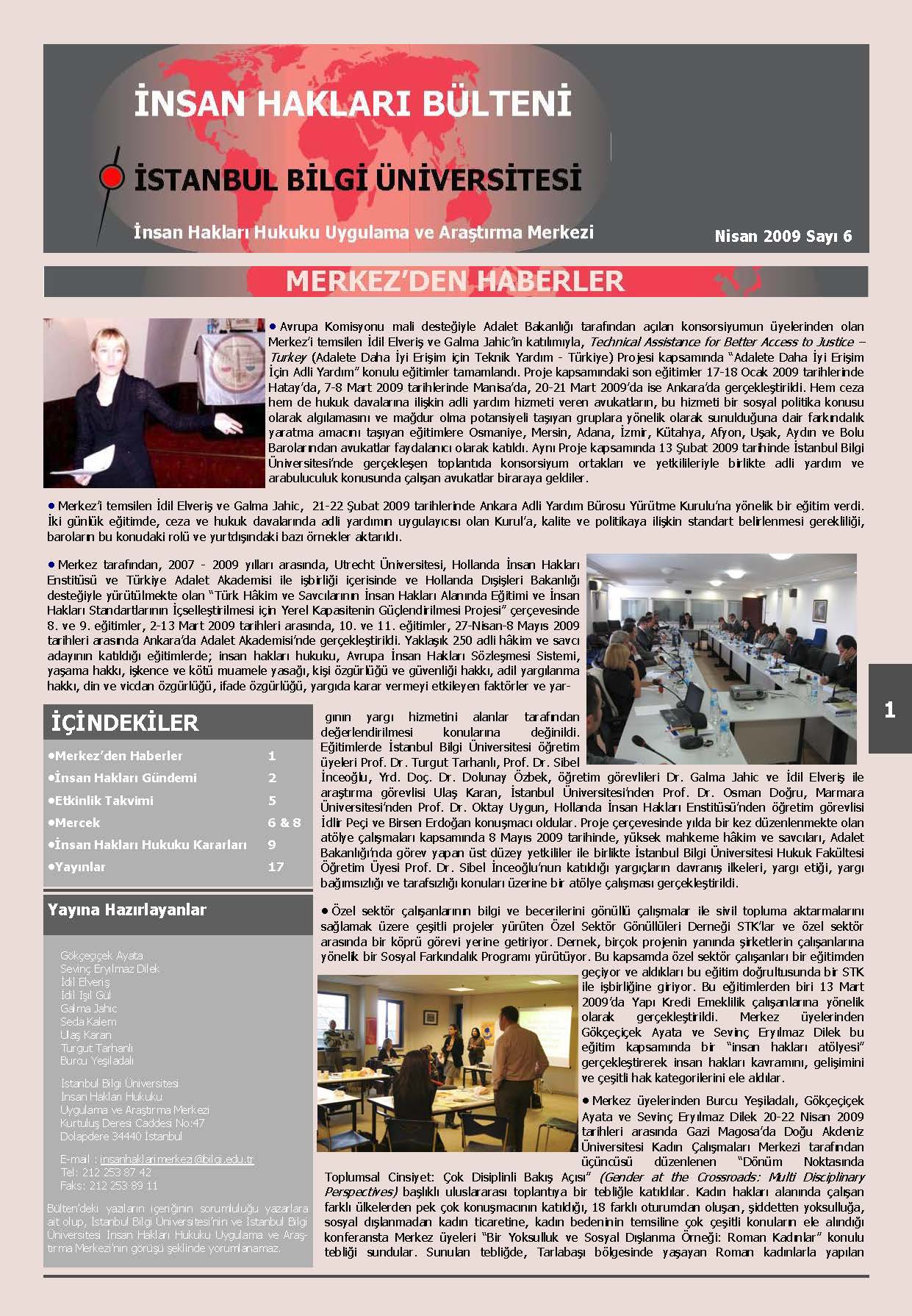 Human Rights Bulletin, April 2009, Issue 6
