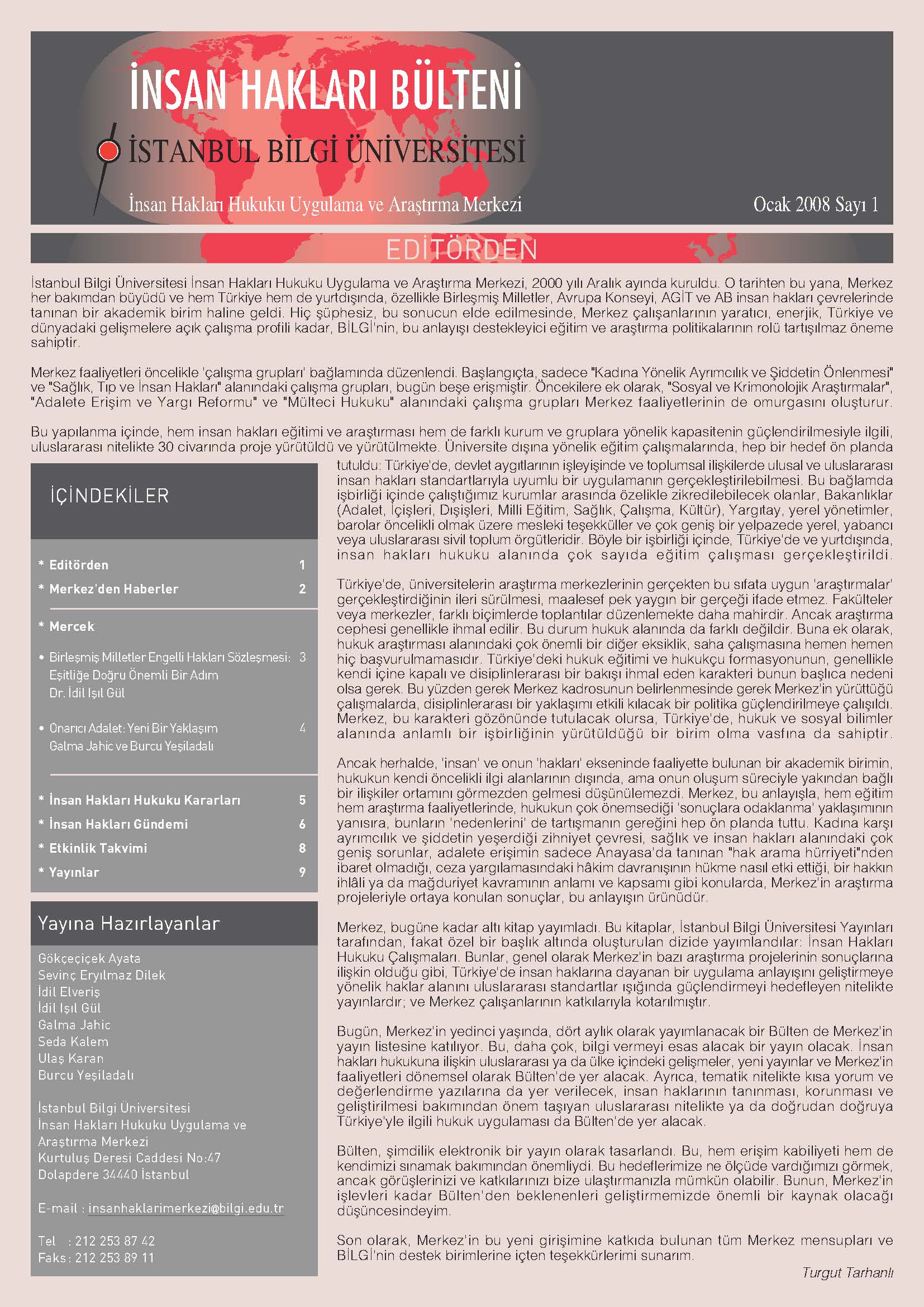 Human Rights Bulletin, January 2008, Issue 1