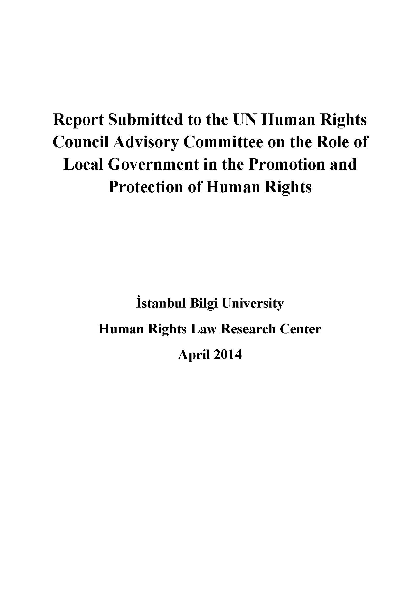 Role of Local Government in the Promotion and Protection of Human Rights